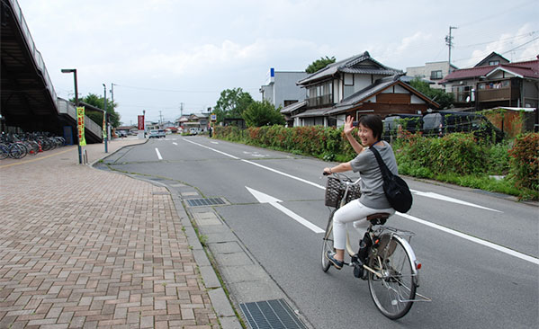 biking on sidewalk